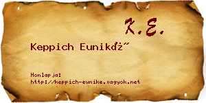 Keppich Euniké névjegykártya